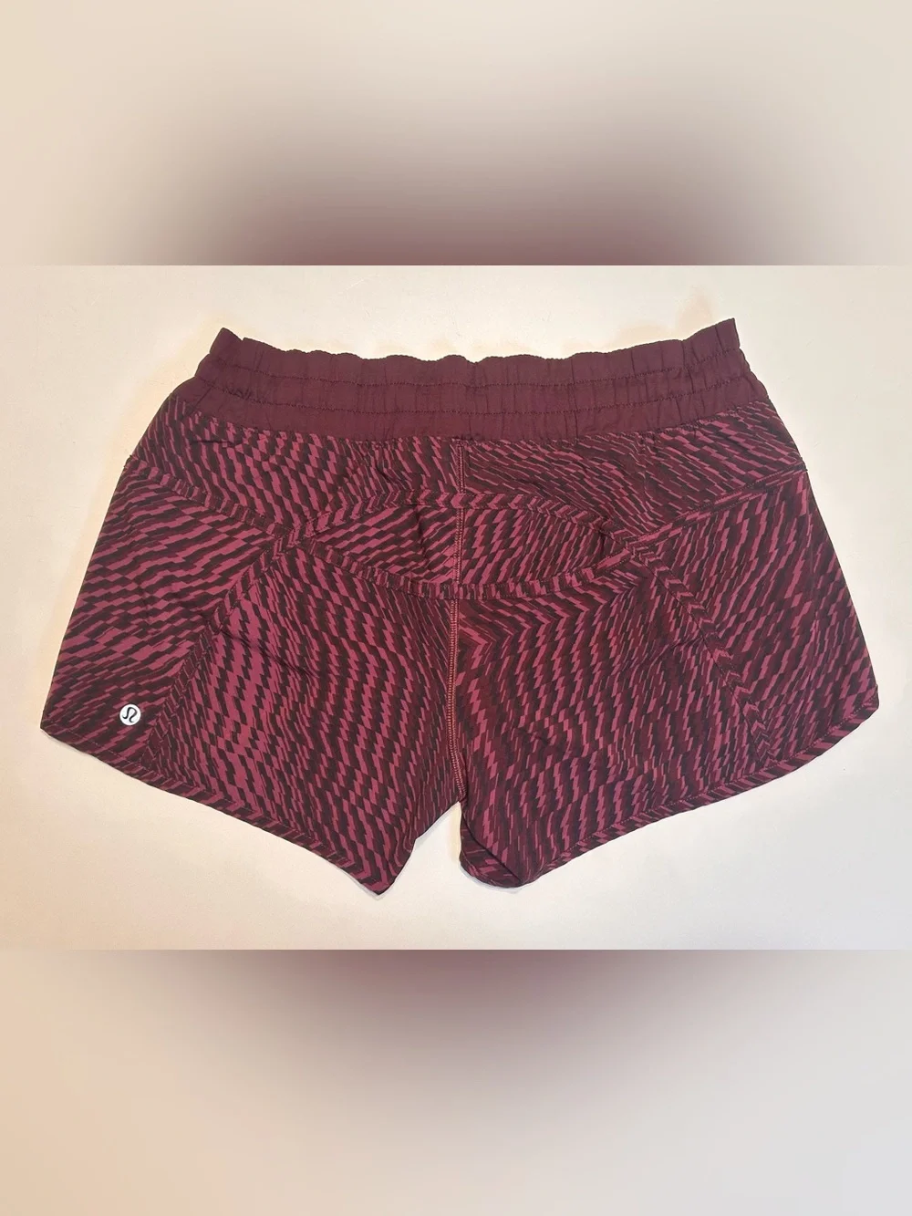 Retro Lululemon Tracker Short III 4” Shifted Horizon Red Grape Black Sz 6